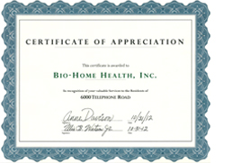 Certificate of Appreciation